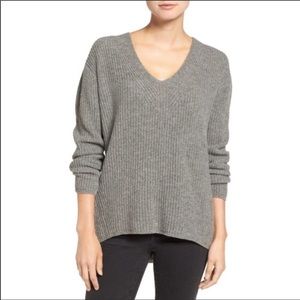 SOLD**MADEWELL grey pullover v neck merino sweater